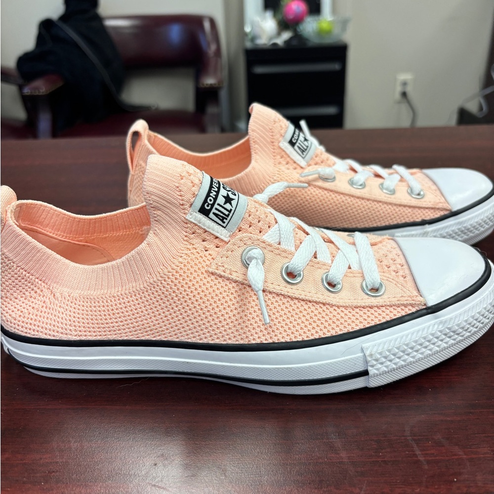 Converse Coral Knit Low-Top Sneakers